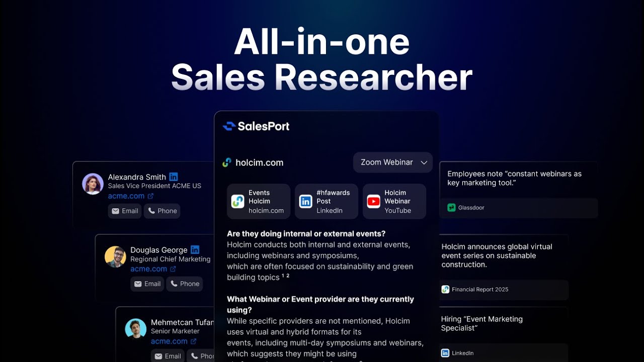 All-in-one Sales Researcher — SalesPort product overview